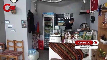 Pendik'te çay ocağında önce karnını doyurdu, sonra televizyonu çaldı