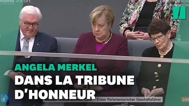 Angela Merkel assiste depuis les tribunes à la nouvelle séance du Bundestag
