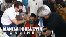 Manila Vice Mayor Honey Lacuna-Pangan leads the vaccination of minors at the Sta. Ana Hospital