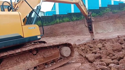 Excavator  soil breaking