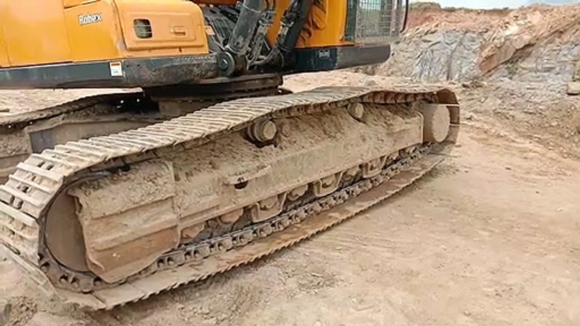 ⁣Track speed checking Excavator
