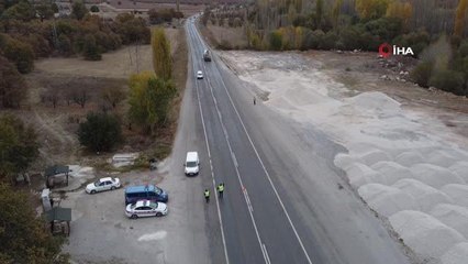 Konya'da helikopter destekli trafik denetimi