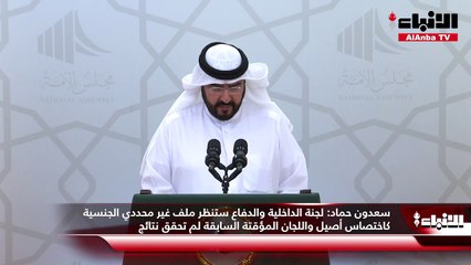 سعدون حماد: لجنة الداخلية والدفاع ستنظر ملف غير محددي الجنسية كاختصاس أصيل واللجان المؤقتة السابقة لم تحقق نتائج
