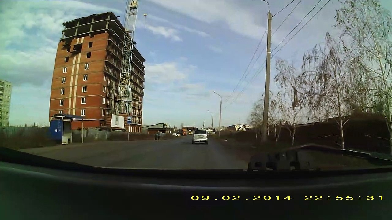 Dashcam Captures Close Call at Crosswalk