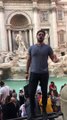 Operatic Tenor Sings at Famous Trevi Fountain