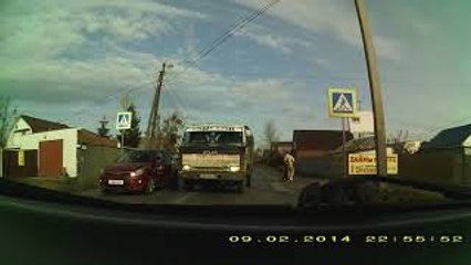 Dashcam Captures Close Call at Crosswalk