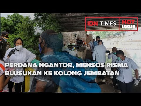 PERDANA NGANTOR, MENSOS RISMA BLUSUKAN KE KOLONG JEMBATAN CILIWUNG