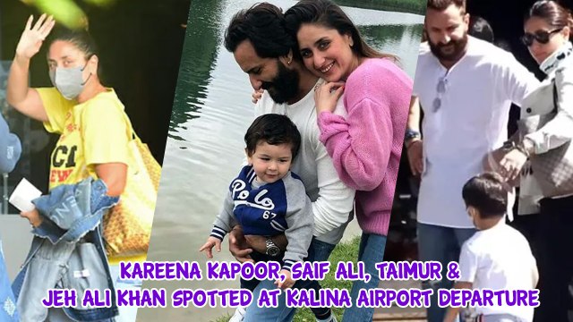 Kareena Kapoor, Saif Ali, Taimur & Jeh Ali Khan SPOTTED At Kalina Airport Departure