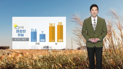[날씨] 내일 쾌청한 하늘...공기도 '깨끗' / YTN
