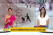 Chorrillos: mujer da patada en la entrepierna a policía que intentaba detener piques ilegales