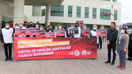 Sağlık çalışanlarından 'Kovid-19 meslek hastalığı olsun' talebi