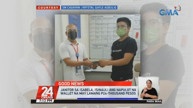Janitor sa Isabela, isinauli ang napulot na wallet na may lamang P24,000 | 24 Oras