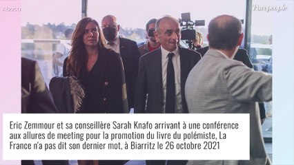 Sarah Knafo hilare et très à l'aise aux côtés d'Eric Zemmour malgré un accueil houleux
