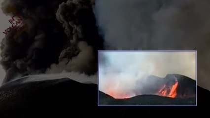 Nuevo derrumbe del interior del volcán