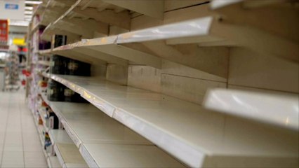 British Grocery Stores Are Stocking Empty Shelves with Cardboard Cutouts of Food