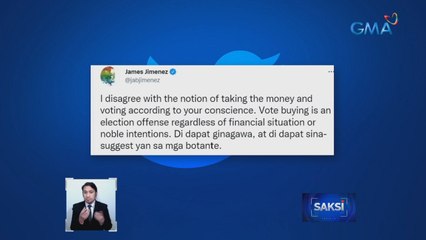 VP Robredo, iginiit na hindi niya kinukunsinti ang vote buying | Saksi