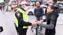 Fatih'te ters yönde giden scooterlıya 314 lira ceza