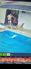 Dad Saves Baby that Climbed into Pool