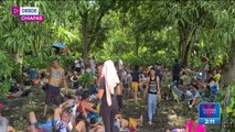 Caravana migrante llega a Villa Comaltitlán