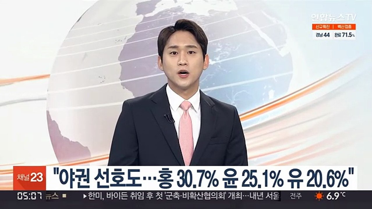 "야권주자 선호도…홍 30.7% 윤 25.1% 유 20.6%"