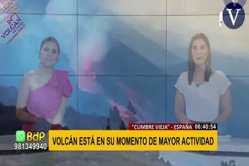 Volcán Cumbre Vieja de España se encuentran en su momento de mayor actividad
