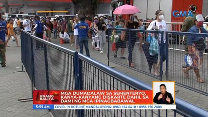 Mga dumadalaw sa sementeryo, kanya-kanyang diskarte dahil sa dami ng mga ipinagbabawal | UB