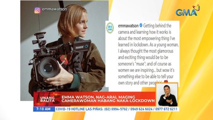 Emma Watson, nag-aral maging camerawomen habang naka-lockdown | UB