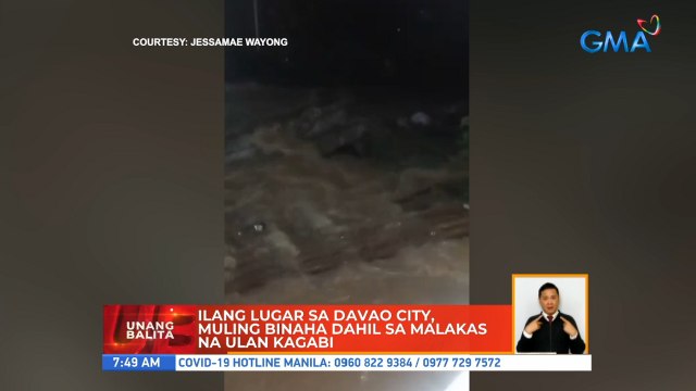 Ilang lugar sa Davao city, muling binaha dahil sa malakas na ulan kagabi | UB