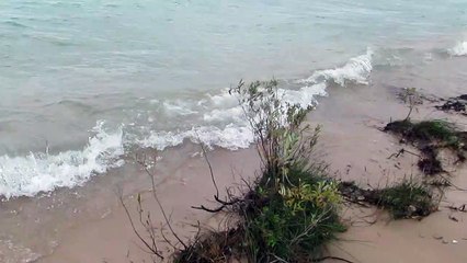 Lake Michigan Beach at Barnes Park before Storm