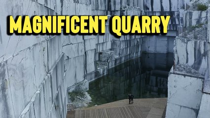 'Aerial footage of MAGNIFICENT quarry hidden in the mountains of Italy'