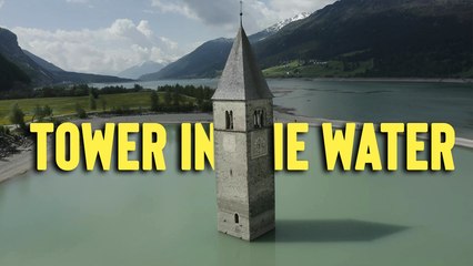 'Partially-submerged bell tower emerges from Lake Resia (Italy) '