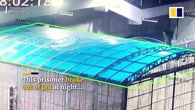 مقطع فيديو يرصد لحظة هروب سجين من سجن صيني بطريقة مبتكرة