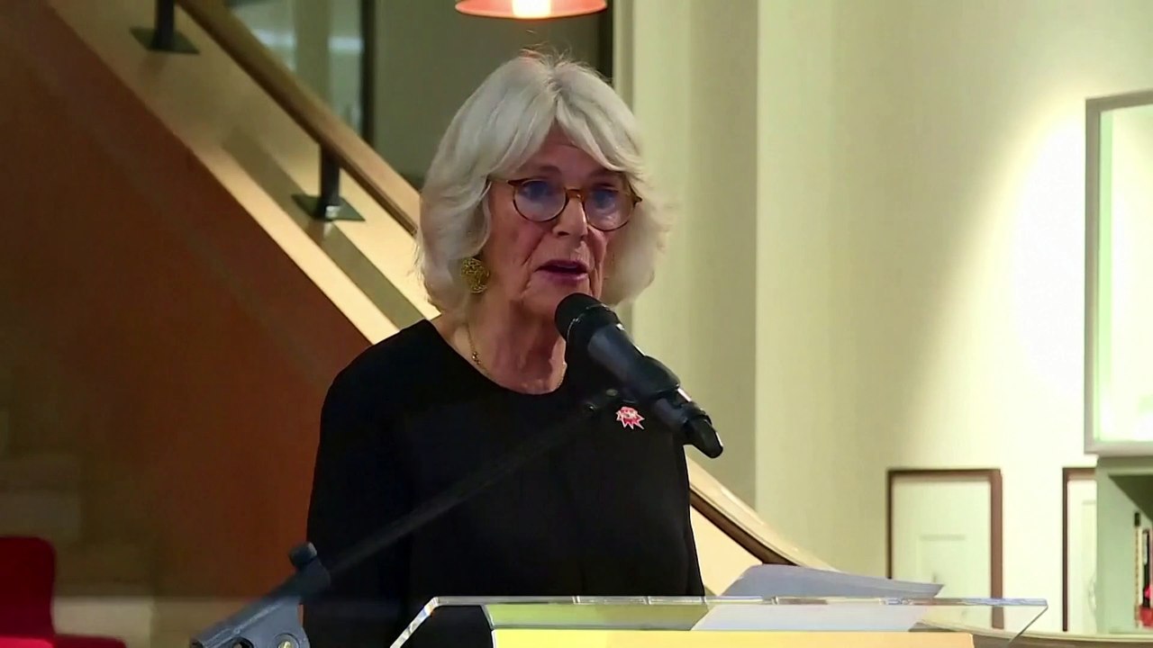 Camilla, Duchess of Cornwall asks 'how many more women must be harassed, raped or murdered before we truly  unite to forge a violence free world?' in speech at the Welcome Trust in London