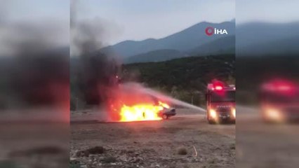 Aracının yandığını fark etti, olası bir faciadan son anda kurtuldu