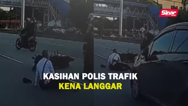 Kasihan polis trafik kena langgar
