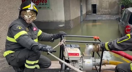 Maltempo a Catania, operazioni di soccorso dei Vigili del Fuoco (28.10.21)