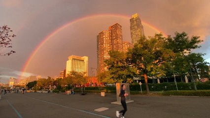 Stunning Rainbow Fills New York Sky