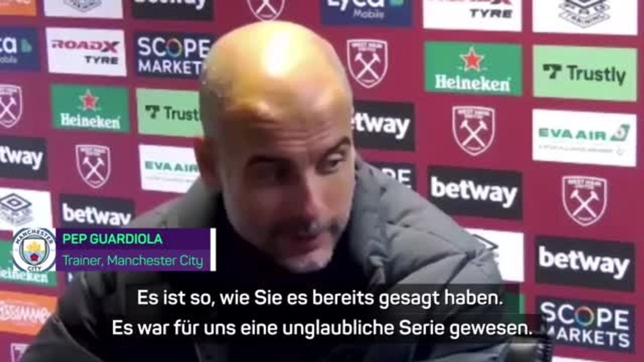 Guardiola trauert "unglaublicher serie" nach