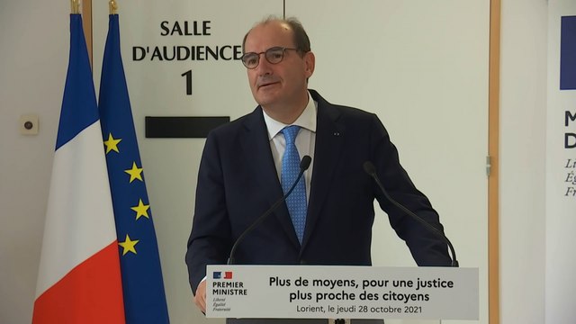 Justice de proximité : intervention de Jean Castex depuis le tribunal judiciaire de Lorient