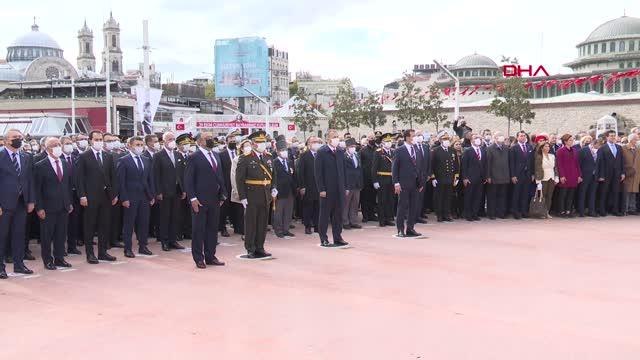 İSTANBUL-TAKSİM CUMHURİYET ANITI'NDA CUMHURİYET BAYRAMI TÖRENİ