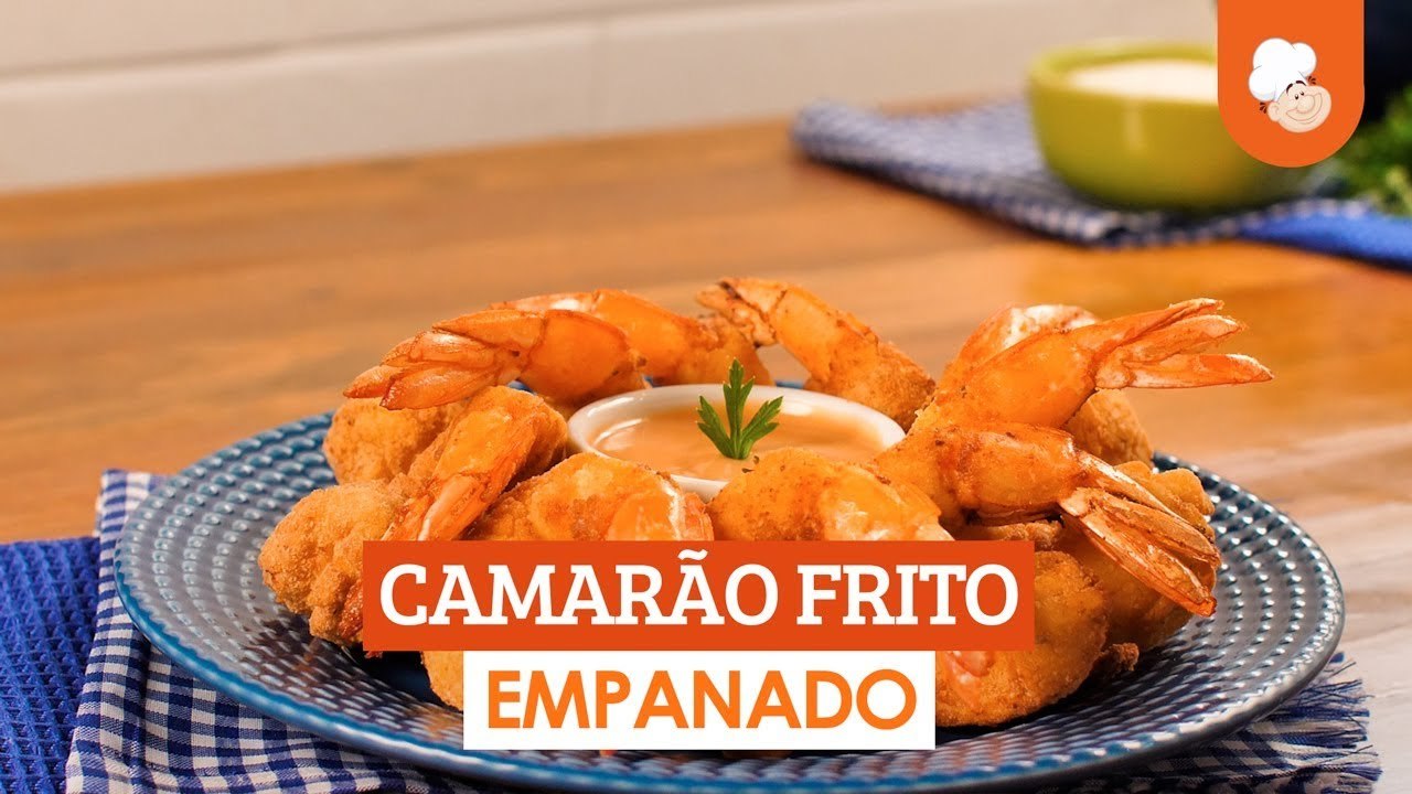 Camarão frito empanado
