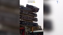 Dans le 19ème arrondissement, des fans de la saga Harry Potter installent un faux panneau « Chemin de Traverse »