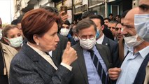 Akşener'in esnaf ziyaretinde arbede! Partililer faili meçhul sorusu soran kişinin üzerine yürüdü