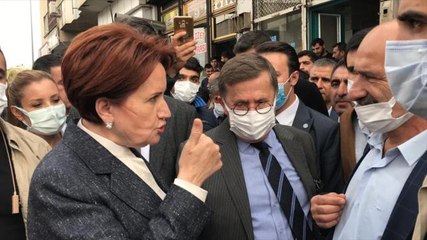 Akşener'in esnaf ziyaretinde arbede! Partililer faili meçhul sorusu soran kişinin üzerine yürüdü
