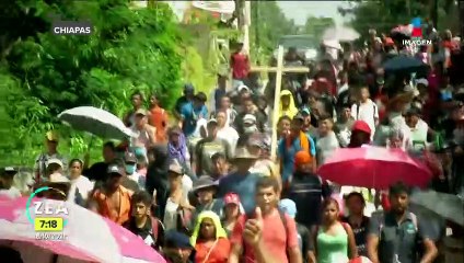 Con cansancio, caravana migrante reanuda su camino a la CDMX