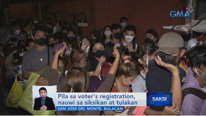 Pila sa voter's registration, nauwi sa siksikan at tulakan | Saksi
