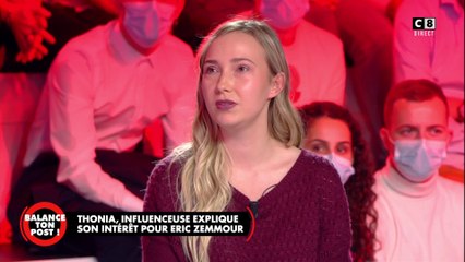 Thonia, influenceuse, explique son soutien à Eric Zemmour