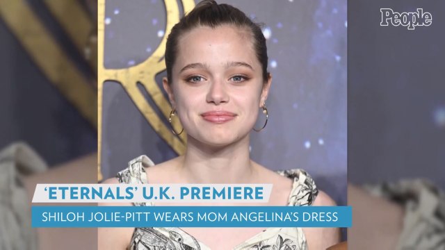 Angelina Jolie's Daughter Shiloh Rewears Her Mom's Dior Dress on the Eternals Red Carpet