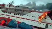 Kejadian Kapal Penumpang Terbakar Di Tengah Laut