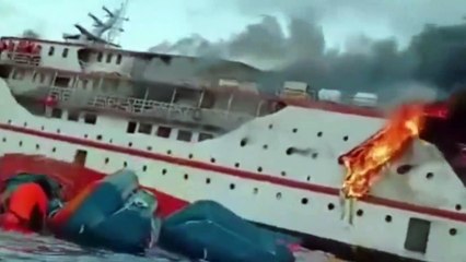 Kejadian Kapal Penumpang Terbakar Di Tengah Laut